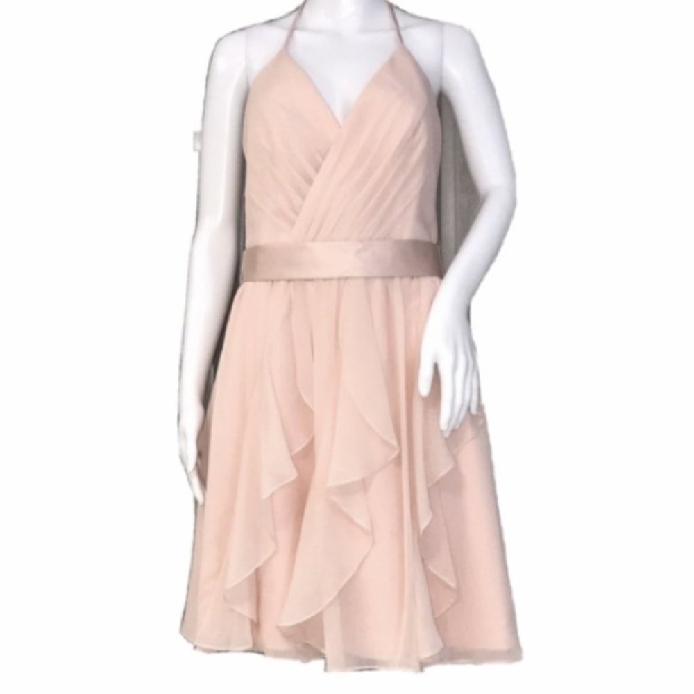 VERA WANG Blush Chiffon A-Line Dress